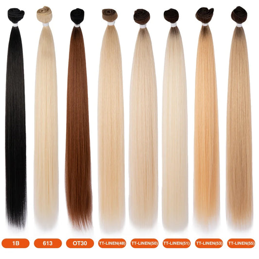 Brazilian Human Hair Hand Feel Super Soft Smooth No Tangle No Shedding Hair Bundles With Closure Synthetic Hair Extension