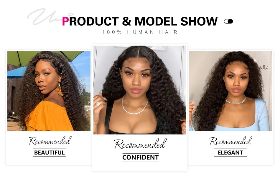 UNice Hair Curly Weave 100% Human Hair Bundles Remy Hair 8-26 Inch Brazilian Hair Bundles Natural Color 10A 1/3/4 Bundles Deal