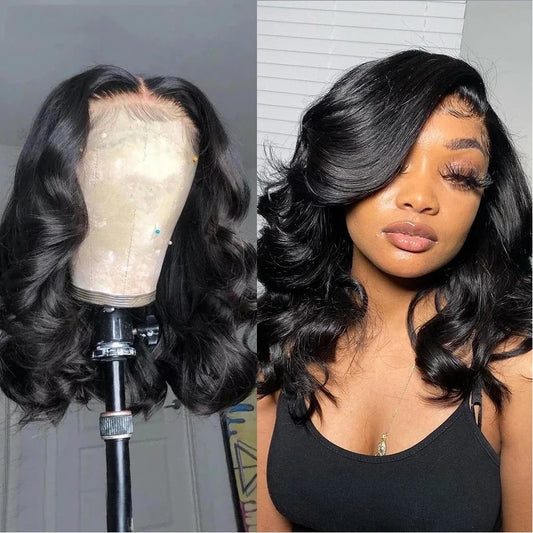 12A Short Bob Wig Loose Body Wave Wig 13x4 HD Transparents Lace Front Human Hair Wigs for Women Glueless Wigs Lace Frontal Wig