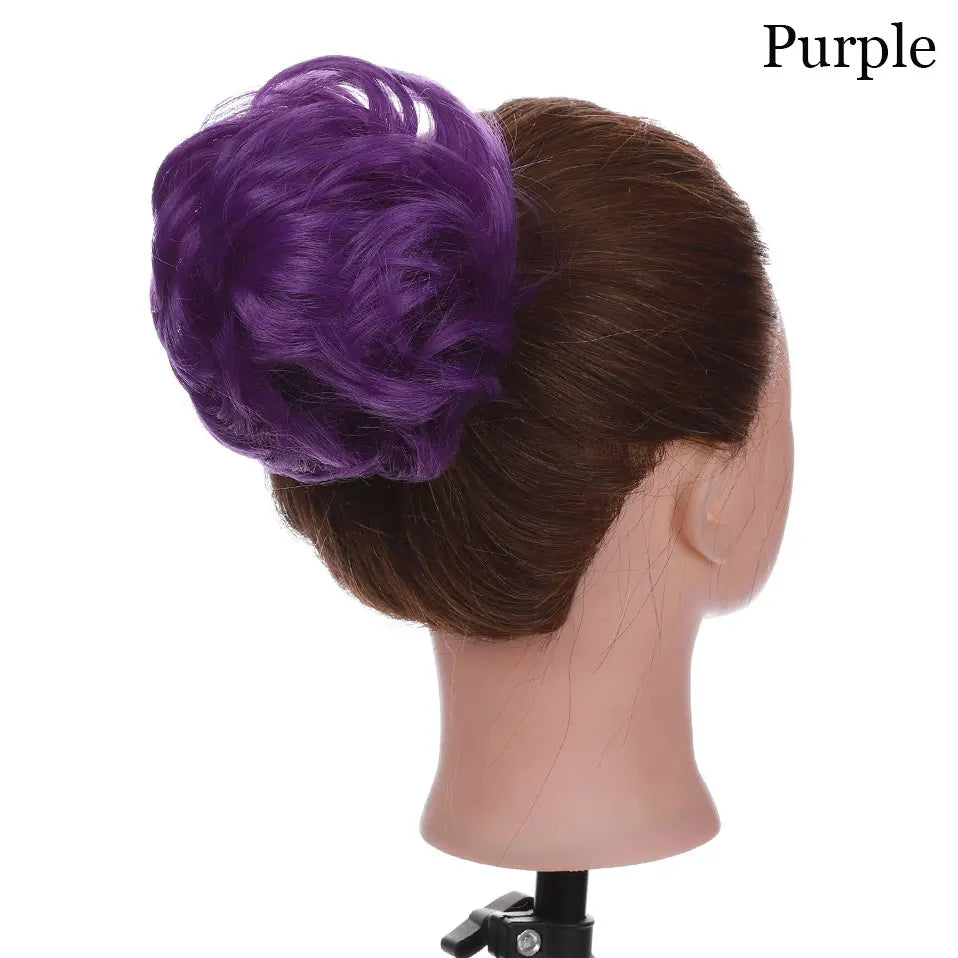 S-noilite Synthetic Elastic Band With Hair Curly Chignon Hair Women Drawstring Ponytail Hairpieces Black Brown Blonde Hairpiece