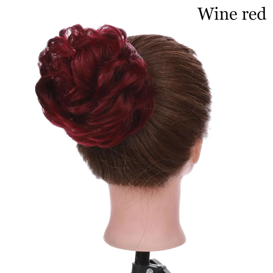 S-noilite Synthetic Elastic Band With Hair Curly Chignon Hair Women Drawstring Ponytail Hairpieces Black Brown Blonde Hairpiece
