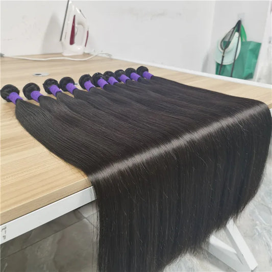 8-40 Long Inch Raw Indian Straight Hair Bundles Cuticle Aligned Virgin Hair 100 Human Wholesale Remy Hair Bundles