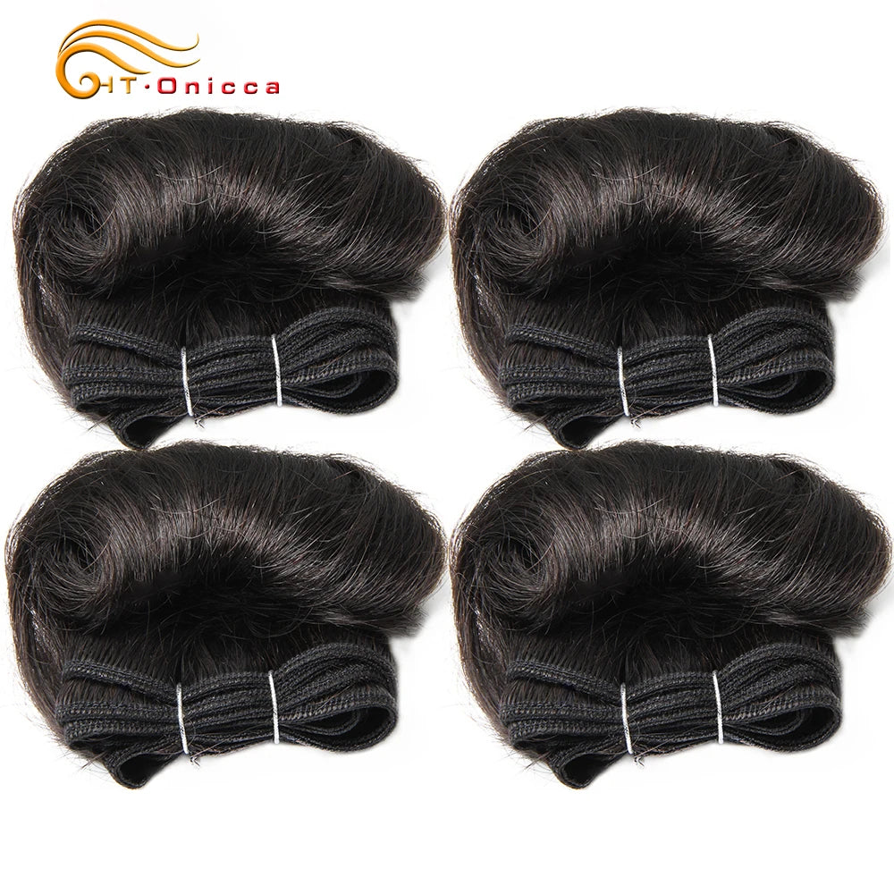 Brazilian Curly Hair 4 Bundles Double Drawn Human Hair 5 5 6 7 Inch Remy Hair Weave Bundles 1B 27 30 99J Color For Black Women