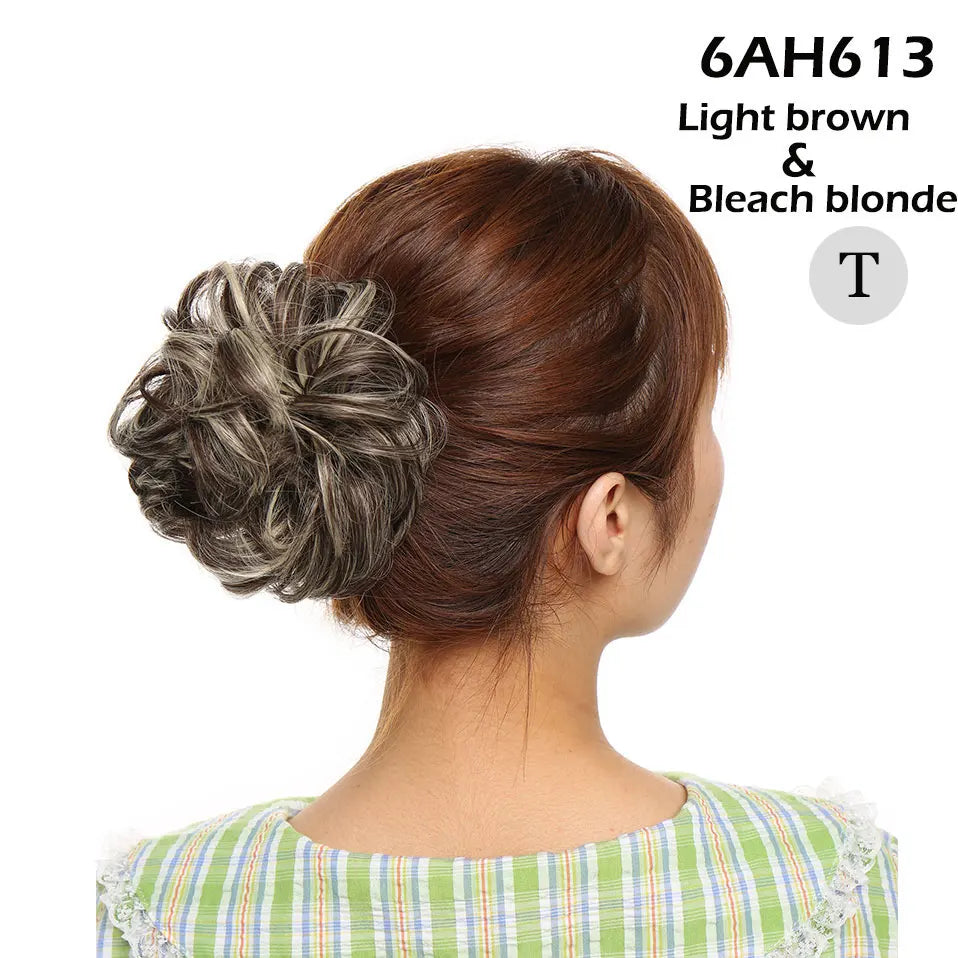 S-noilite Synthetic Elastic Band With Hair Curly Chignon Hair Women Drawstring Ponytail Hairpieces Black Brown Blonde Hairpiece