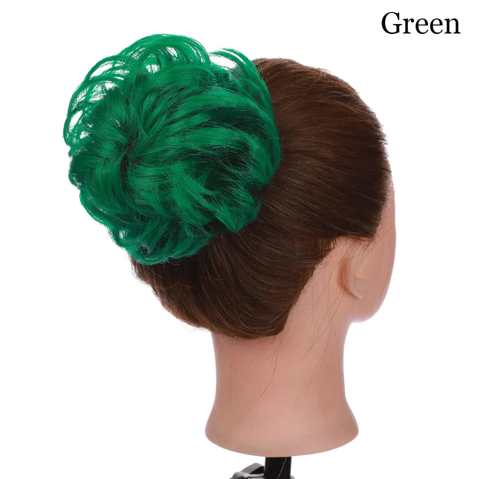 S-noilite Synthetic Elastic Band With Hair Curly Chignon Hair Women Drawstring Ponytail Hairpieces Black Brown Blonde Hairpiece