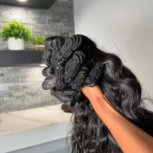 Raw Burmese Curly Hair Bundles and Closure Set Virgin Human Hair Raw Burmese Curly Hair Bundles Loose Wave