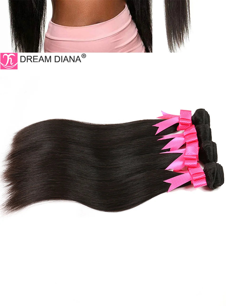 DreamDiana Peruvian Straight Hair Bundles 2 Toned Ombre Silky Straight Bundles T1B/30 Remy Bone Hair 100% Human Hair Extension