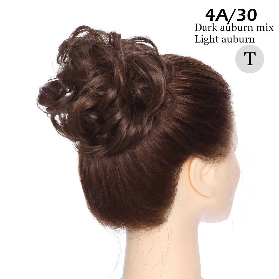 S-noilite Synthetic Elastic Band With Hair Curly Chignon Hair Women Drawstring Ponytail Hairpieces Black Brown Blonde Hairpiece