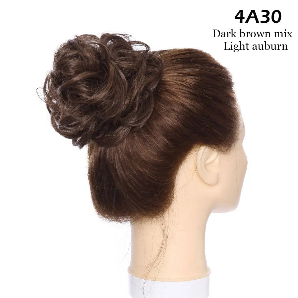 S-noilite Synthetic Elastic Band With Hair Curly Chignon Hair Women Drawstring Ponytail Hairpieces Black Brown Blonde Hairpiece