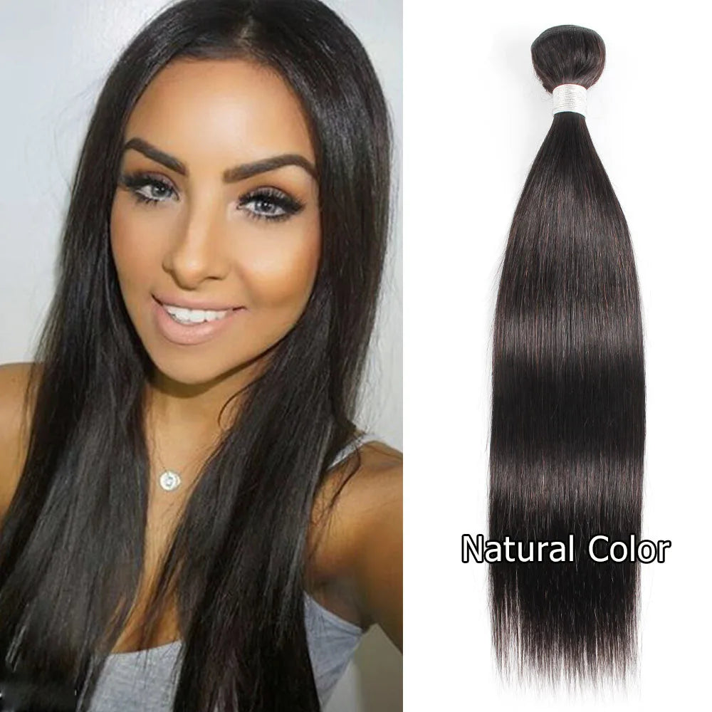 1 Bundle Black Brown Pure Colored 100% Human Hair Weave Bundles Extension 95(±5)gram Body Wave Style Remy Indian Hair Bobbi