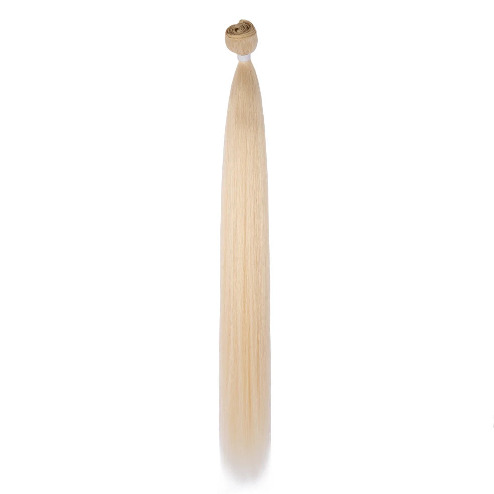 Brazilian Human Hair Hand Feel Super Soft Smooth No Tangle No Shedding Hair Bundles With Closure Synthetic Hair Extension