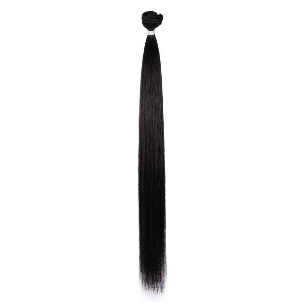 Brazilian Human Hair Hand Feel Super Soft Smooth No Tangle No Shedding Hair Bundles With Closure Synthetic Hair Extension
