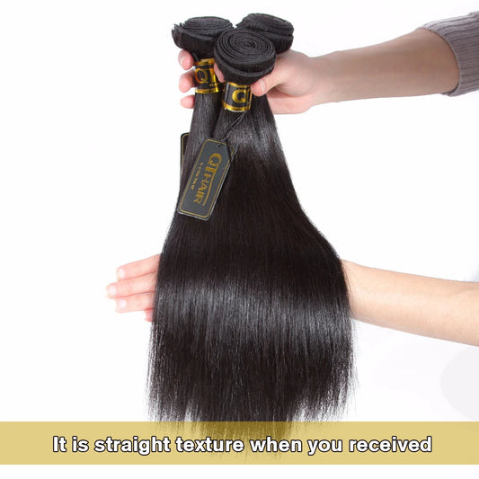 Wet And Wavy Human Hair Bundles Magic Hair Kinky Curly Bundles Peruvian Straight Hair Will Become Curly After We QT Non-remy