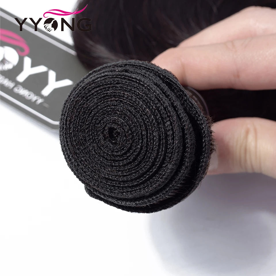 Yyong Loose Deep Wave Bundles With 6x6 Lace Closure Brazilian Remy Human Hair Bundles With Closures 3/4 Bundles With Closure