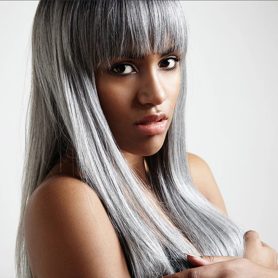 Sleek Hair Brazilian Double Drawn Remy Human Hair Weave Short Yaki Straight #44 #34 #51 #280  Piano Gray Mix Color Bundles