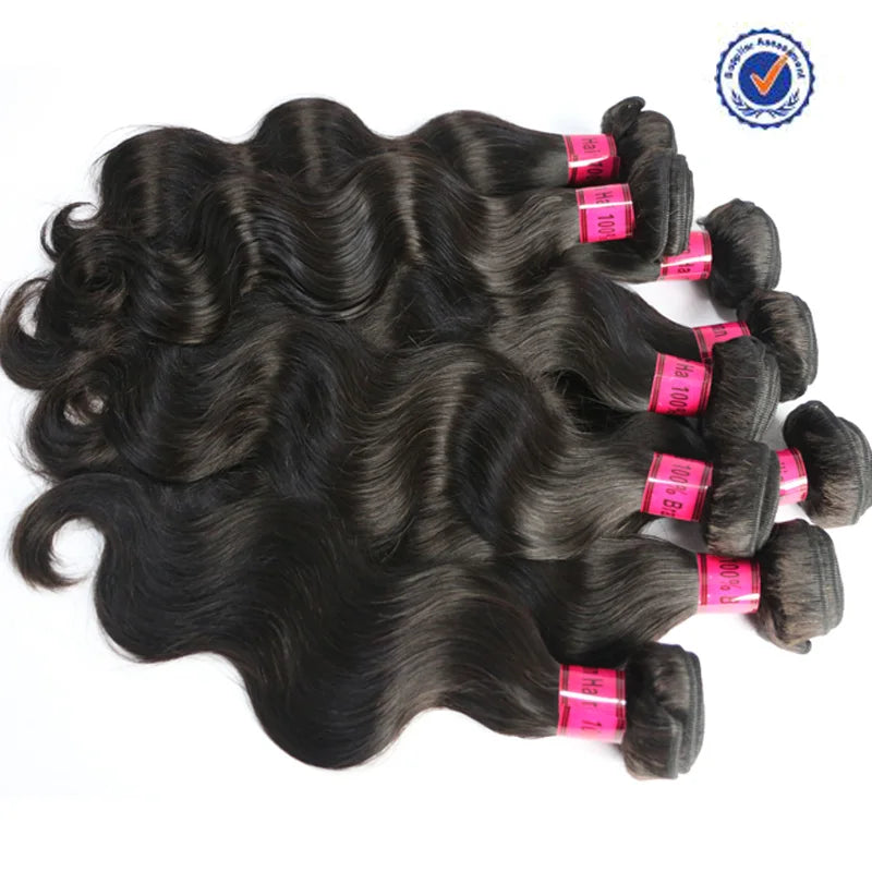 Wholesale No Tangle No Shedding Wet Wavy 10-28 Inch Body Wave Remy Human Virgin Indian Hair Cuticle Aligned Hair