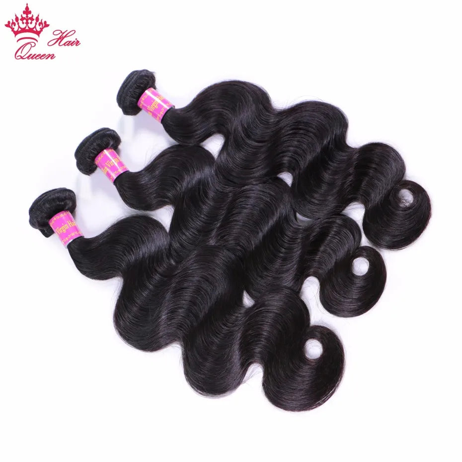 Queen Hair Top Quality Unprocessed Raw Virgin Hair Body Wave Bundles Weave Natural Color 100% Human Hair Best Quality Weft