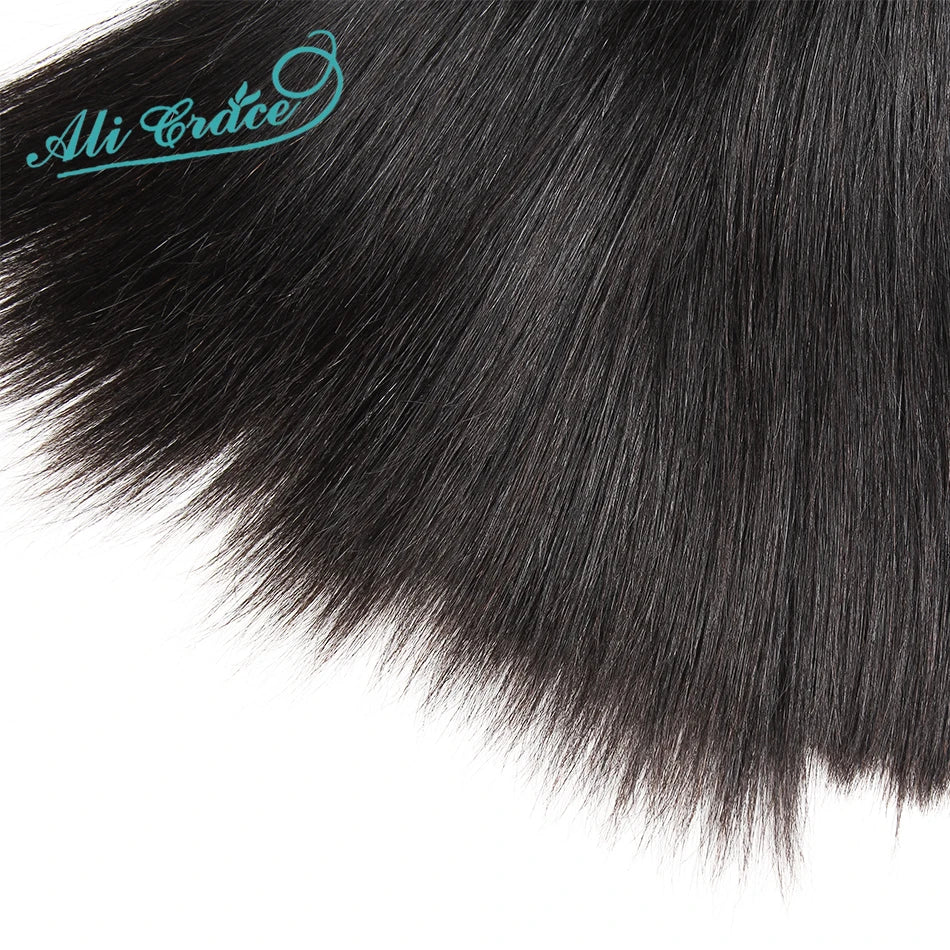 ALI GRACE Hair Straight Human Hair Bundles 1/3/4 Pcs Brazilian Straight Hair Bundles 28 30 32 Inch Remy Hair Weave Natural Color