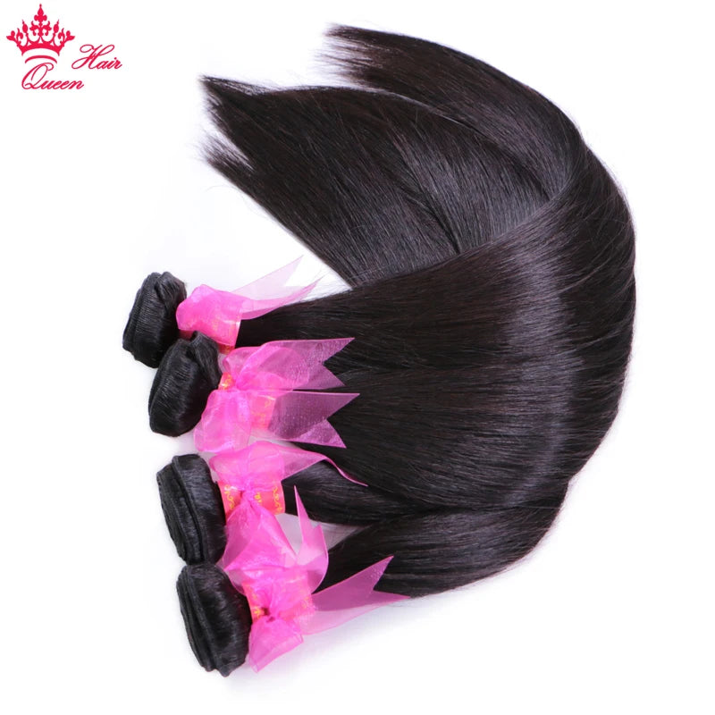 Queen Hair Raw Straight Hair 100% Human Hair Unprocessed Raw Hair Bundles Weave Extension Brazilian Hair Natural Color