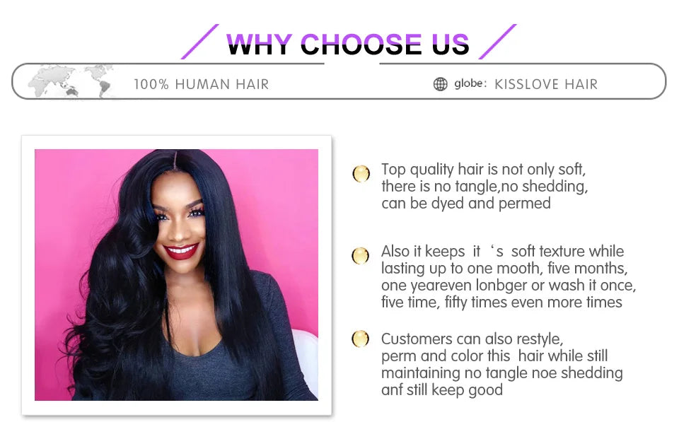 KissLove Invisi Strap 360 Lace Frontal Wigs Human Hair Layer Cut Body Wave with Bang Glueless Wigs Human Hair Salon Hairstyles