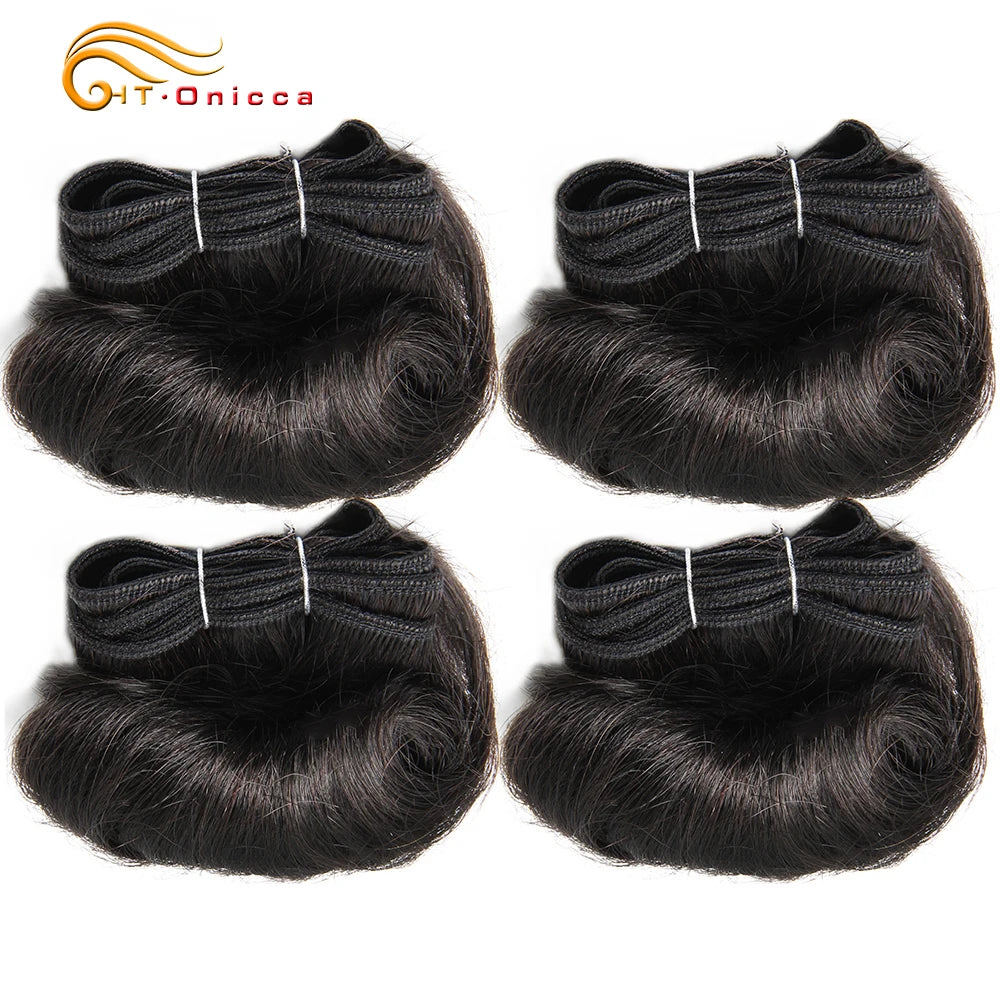 Brazilian Curly Hair 4 Bundles Double Drawn Human Hair 5 5 6 7 Inch Remy Hair Weave Bundles 1B 27 30 99J Color For Black Women