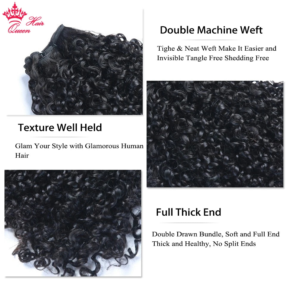 Double Drawn Pixie Curl Funmi Hair Hair Bundles Brazilian Bouncy Curly 100% Virgin Human Raw Hair Extensions Queen Hair Products