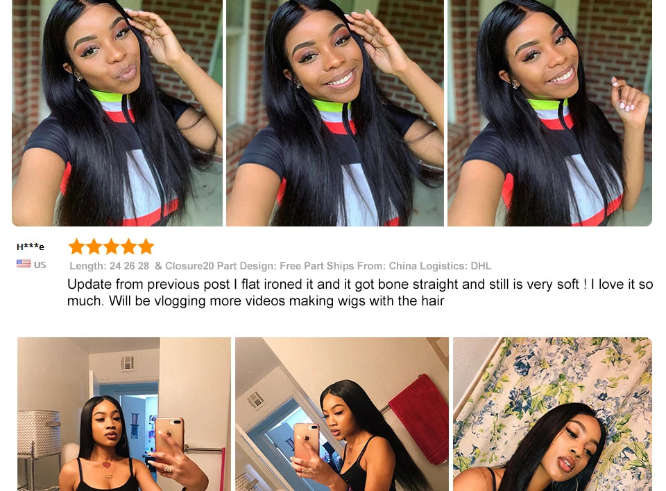 ALI GRACE Hair Straight Human Hair Bundles 1/3/4 Pcs Brazilian Straight Hair Bundles 28 30 32 Inch Remy Hair Weave Natural Color