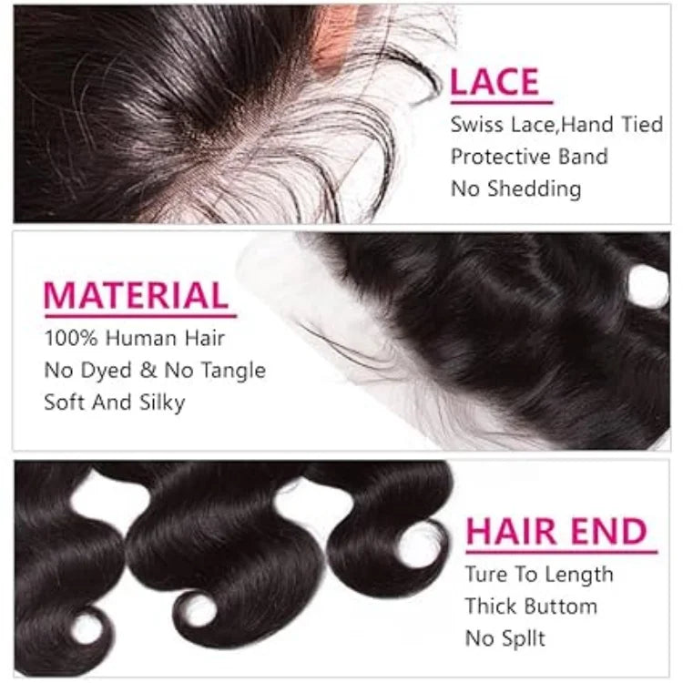 Cheap 13x4 HD Lace Frontal Closure 100% Brazilian Virgin Human Hair Body Wave Transparent Lace Pre \Plucked with Baby Hair