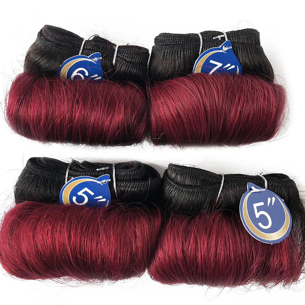 4Pcs/Lot Loose Wave Hair Extensions 100% Human Hair Bundles 1B 27 30 99J Burgundy Colored Indian Human Hair Weave Bundles