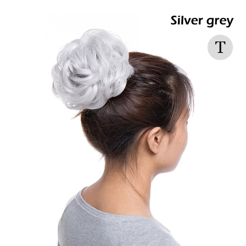 S-noilite Synthetic Elastic Band With Hair Curly Chignon Hair Women Drawstring Ponytail Hairpieces Black Brown Blonde Hairpiece