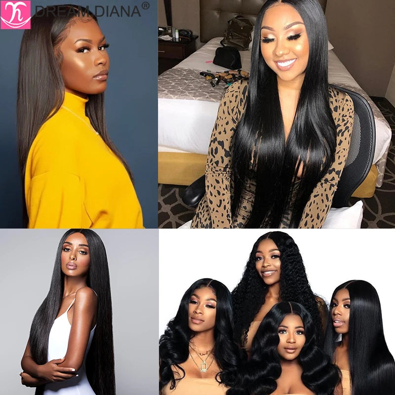 DreamDiana Peruvian Straight Hair Bundles 2 Toned Ombre Silky Straight Bundles T1B/30 Remy Bone Hair 100% Human Hair Extension