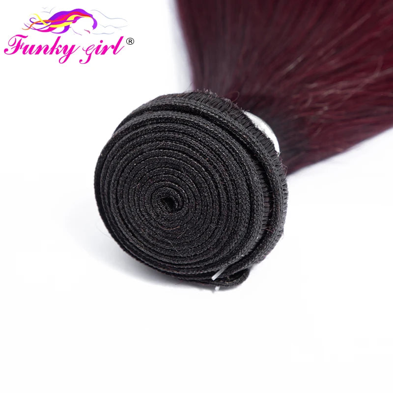 1B/99J Burgundy Straight Bundlse 4x4 Lace Closure Human Hair Bundles With 4x4 Closure Brazilian Hair Weave Bundles With Closure