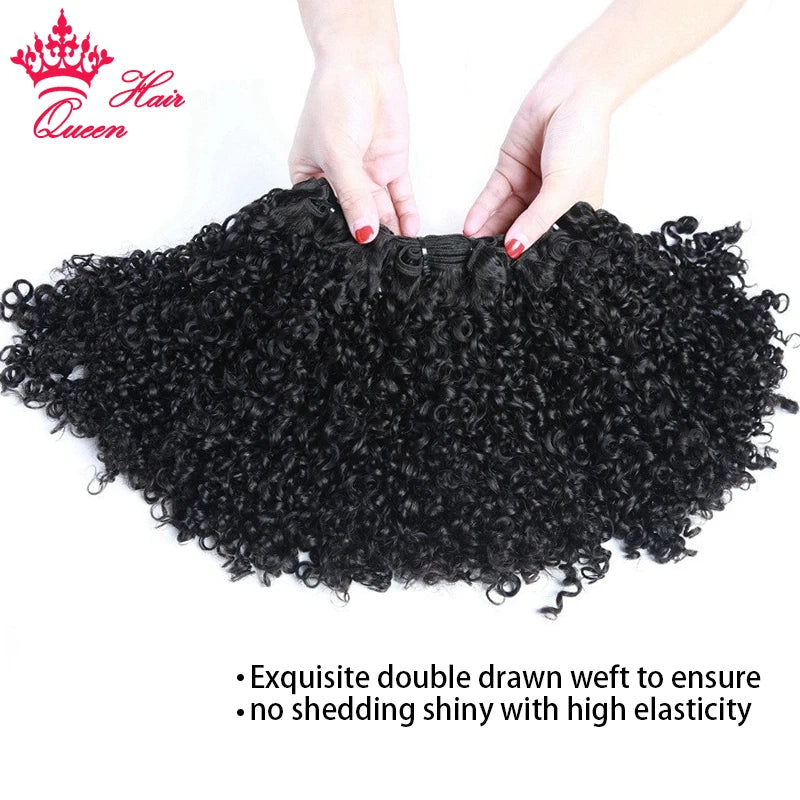 Double Drawn Pixie Curl Funmi Hair Hair Bundles Brazilian Bouncy Curly 100% Virgin Human Raw Hair Extensions Queen Hair Products