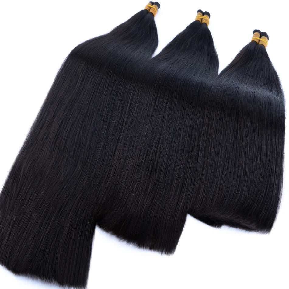 60% Density 16a 613 Hair Bulk 100% Human Hair Bulk 1b Natural Color No Weft Unprocessed Vietnamese Braiding Bone Straight Hair