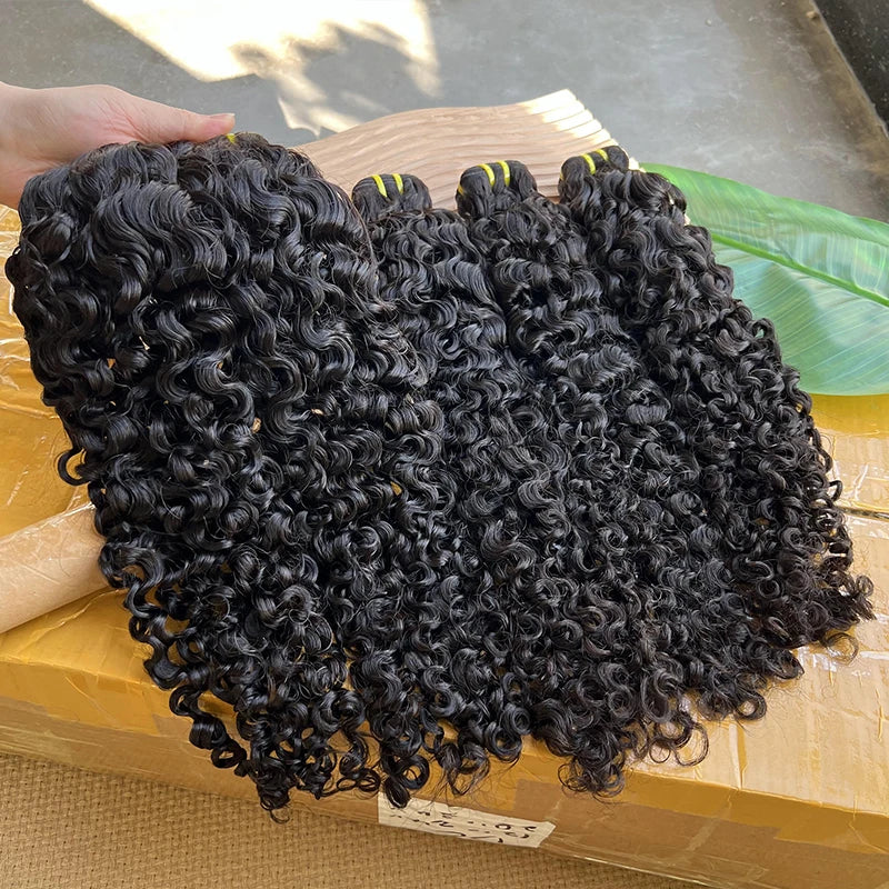 14A Grade Burmese Curly Raw virgin Hair Bundles Thick Unprocessed 100% Human Hair Extensions Bouncy Curly Hair Bundles Full Head