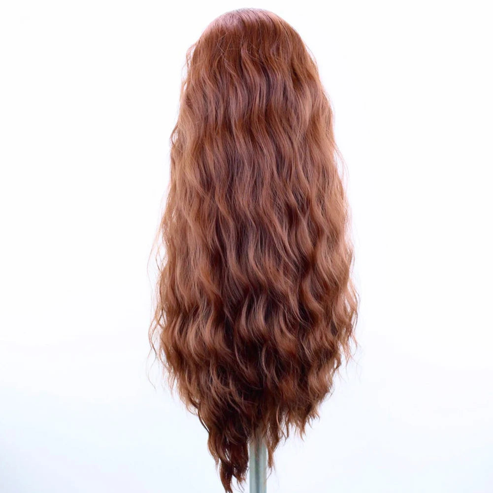 AIMEYA Synthetic Lace Front Wigs for Women Natural Hairline Synthetic Hair Lace Wig Long Brown Wig PrePlucked Cosplay Woman Wigs