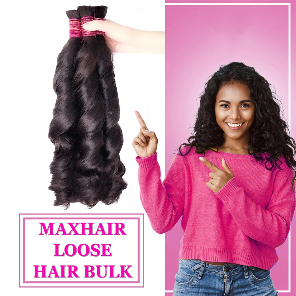 100% Human Hair Bulk Cabelo Humano No Weft Unprocessed Human Hair Boho Braids Braiding Loose Body Wave Curly Bundles Human Hair