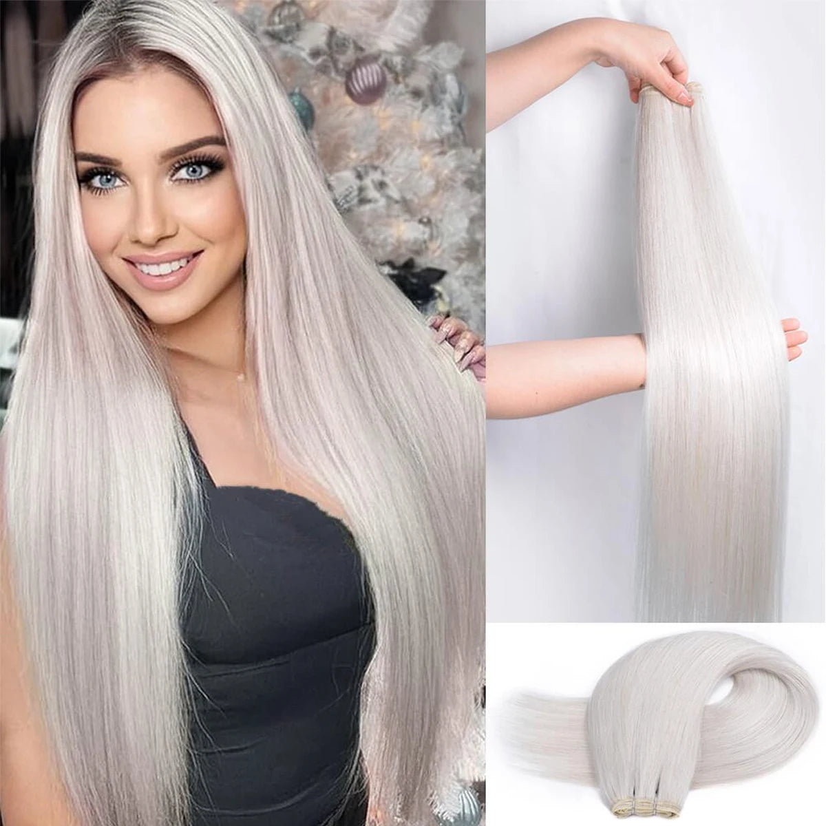 26Inch Synthetic Straight Hair Weave Hair Bundles 150g Natural Long Hair Extensions Yaki Straight Hair Weaving For Women Fake