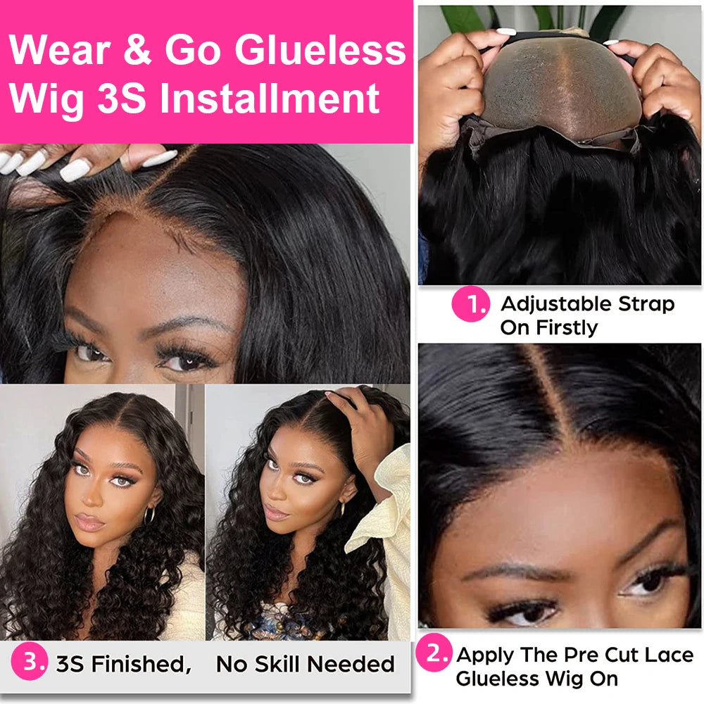 250% High Density Brazilian 30 40Inch Glueless Wig Human Hair Bone Straight 13x4 HD Lace Frontal Human Hair Wigs 7x5 Closure Wig