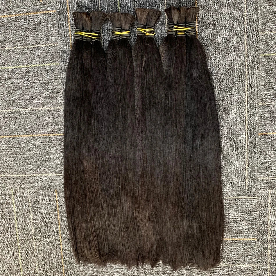 10A Virgin 100% Natural Balck Bone Straight Human Hair Bulk For Braiding Extensiones Cabelo Humano Weaving Unprocessed No Hair