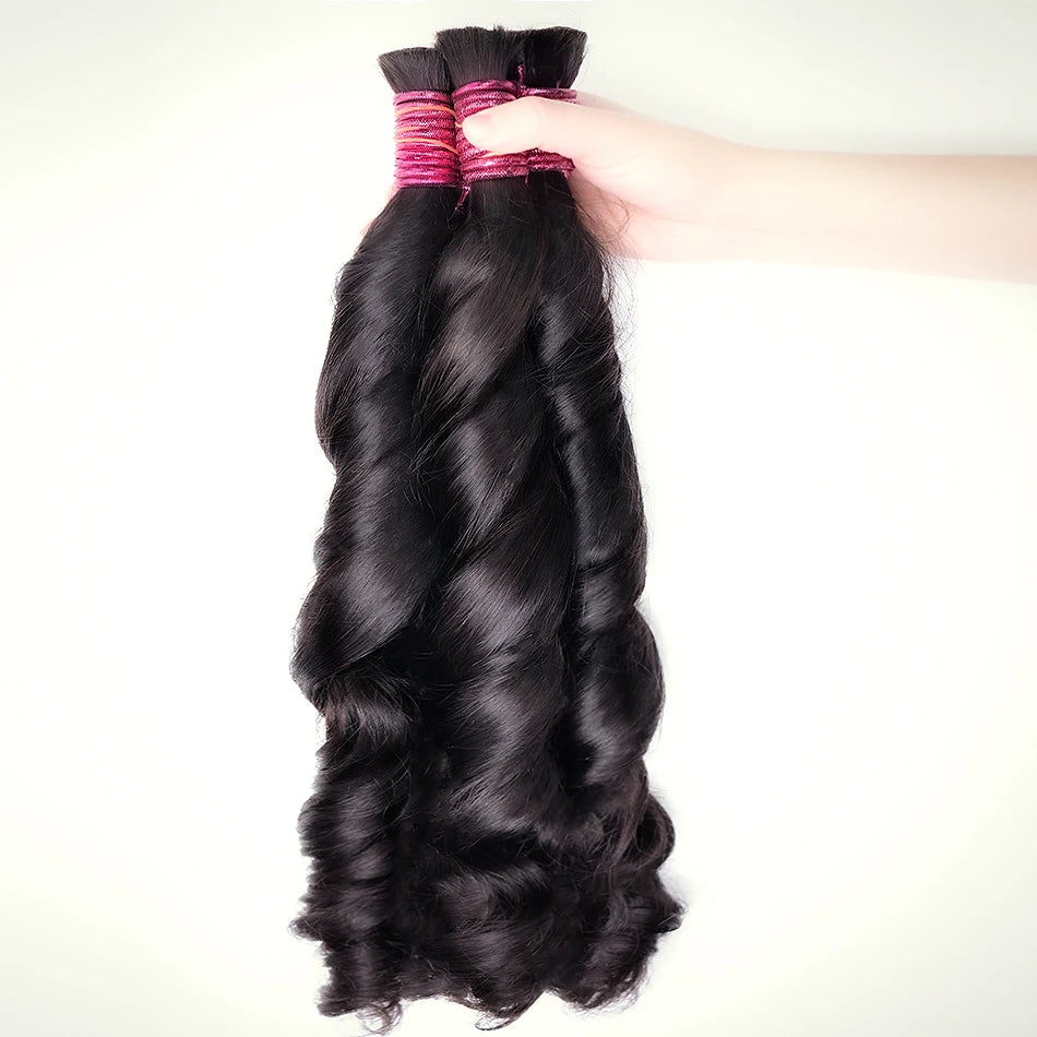 100% Human Hair Bulk Cabelo Humano No Weft Unprocessed Human Hair Boho Braids Braiding Loose Body Wave Curly Bundles Human Hair