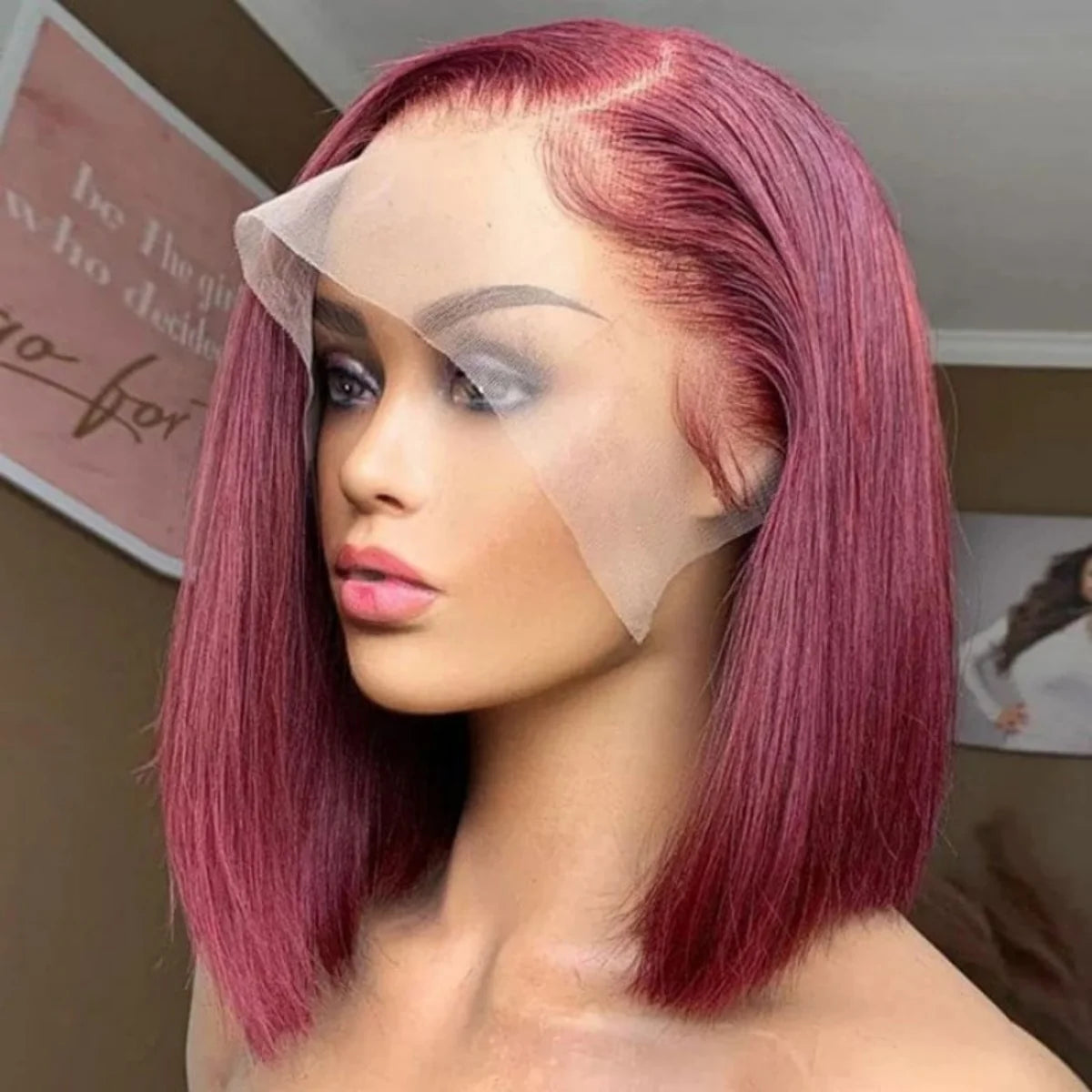 12inch 13X4 hd Transparent lace frontal Wigs Human Hair 220% density Bob Wigs 100% human hair for woman pre bleached Easy-go wig