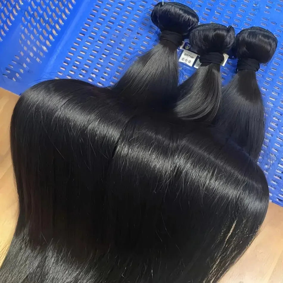 28 30 36 40 Inch Bone Straight 100% Real Human Hair Straight Human Hair Bundles Raw Hair Bundles Brazilian Hair Weave Extensions