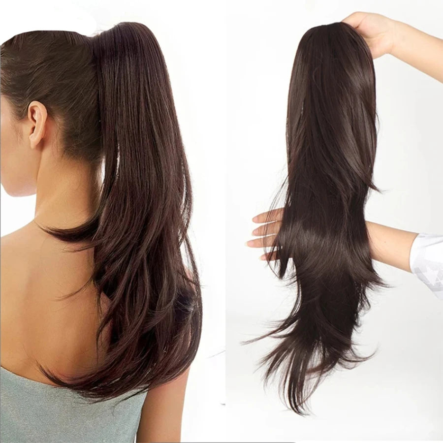 Synthetic Claw Clip In Short Ponytail Curly Pony Tail Clip-on hair False Wig House Pony Extension Hairpiece For Women