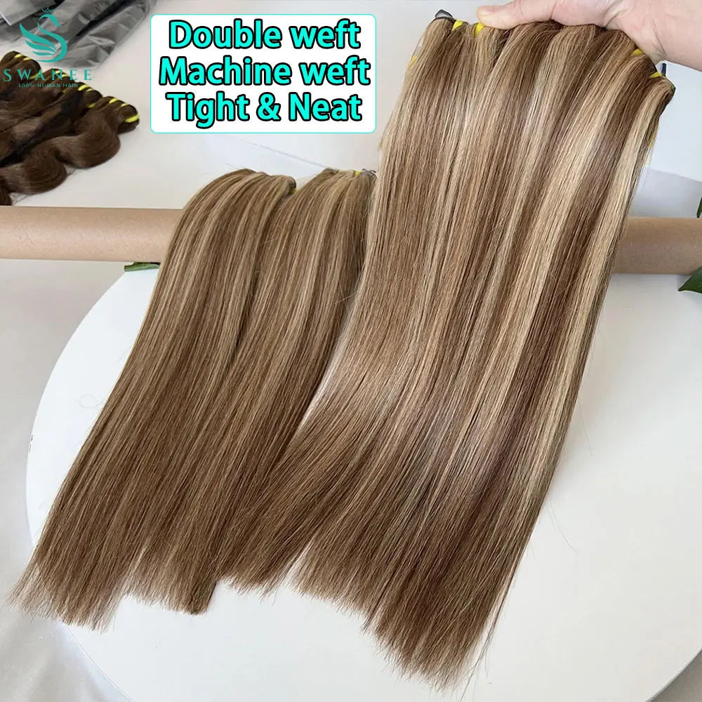 SWANEE P4/27 Highlight Bone Straight Bundles Double Weft Vietnamese Human Hair Weave Bundles Remy Human Hair Extensions