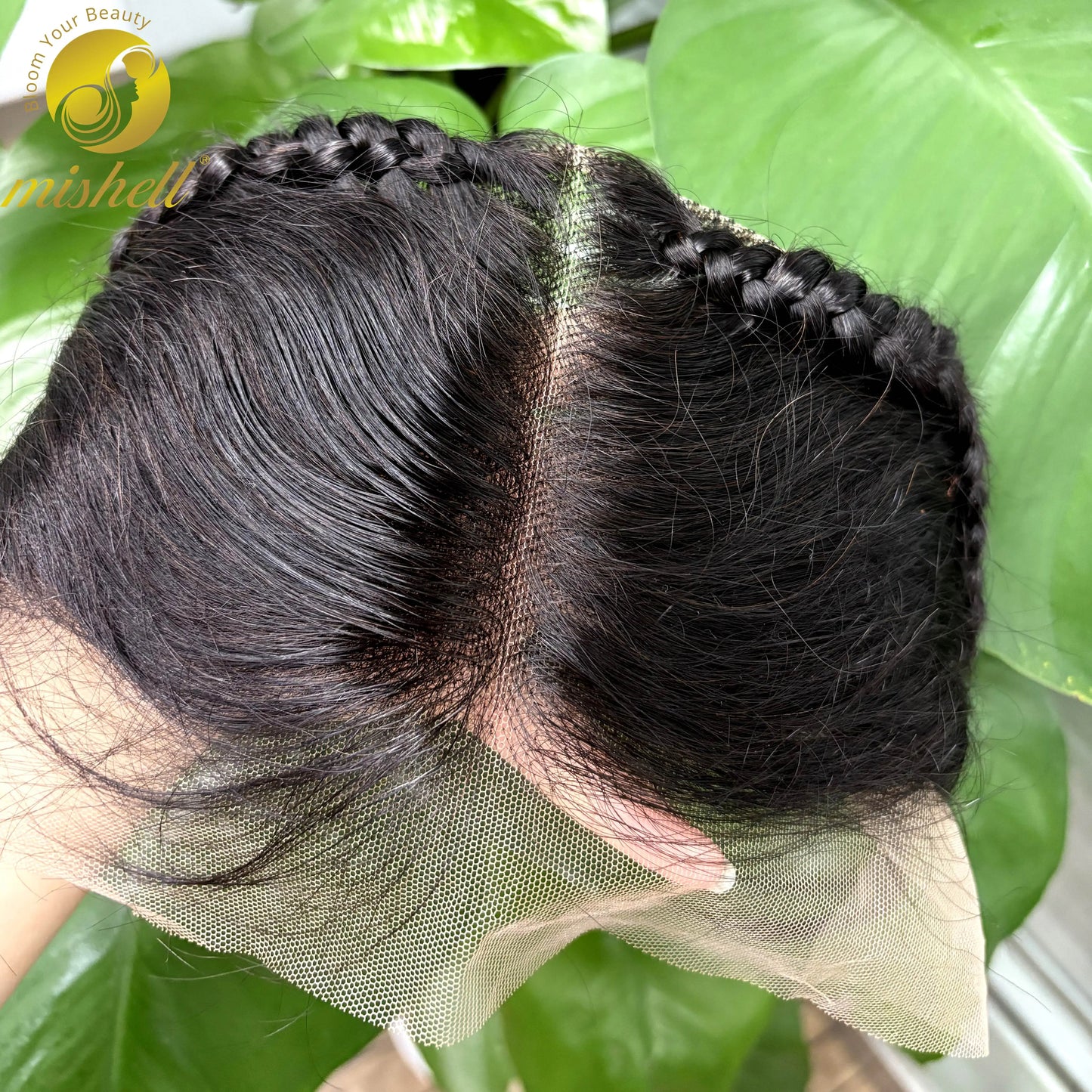 13X4 Transparent Lace Frontal with Braids 10 Inches Natural Brazilian Remy Hair Lace Frontal for Women Girls