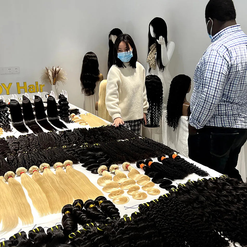 15A Bone Straight Super Double Drawn Human Hair Bundles Weave Raw Virgin Hair Extensions #1b Natural Color Can Dye #613 Color