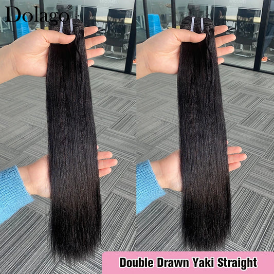 Double Drawn Hair Bundles Vietnamese Light Yaki Straight Hair Bundles 100% Human Hair Extensions Raw Hair 3 4 Bundles Weaving