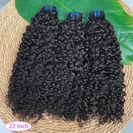 15A Burmese Curly Human Hair Bundles Double Weft #1B 100% Unprocessed Raw Virgin Hair Weave Extensions Can Bleach to #613 Color