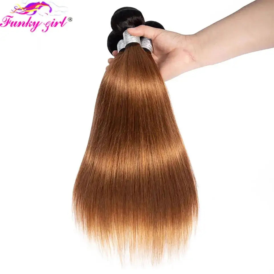 Human Hair Bundles Ombre Colored Bundles 10A Grade Bone Straight 100% Brazilian Human Hair 1/3/4 Pcs 32inches Hair Extensions